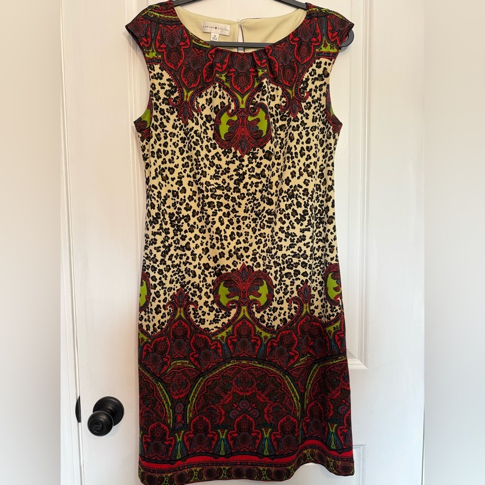 London Style Animal Print Midi Dress